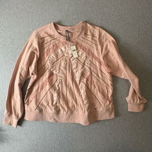 Anthropologie Pilcro Lace Up Side Chain Detail Sweatshirt